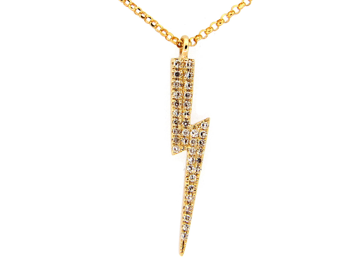 DIAMOND LIGHTENING PENDANT, 18",17",16",  14KY (N)