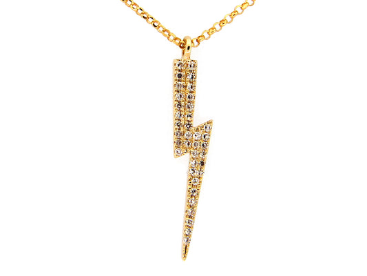 DIAMOND LIGHTENING PENDANT, 18",17",16",  14KY (N)