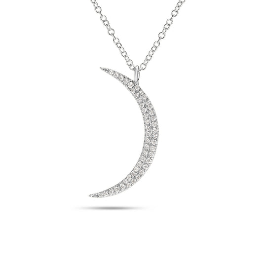 Diamond Crescent Moon Necklace