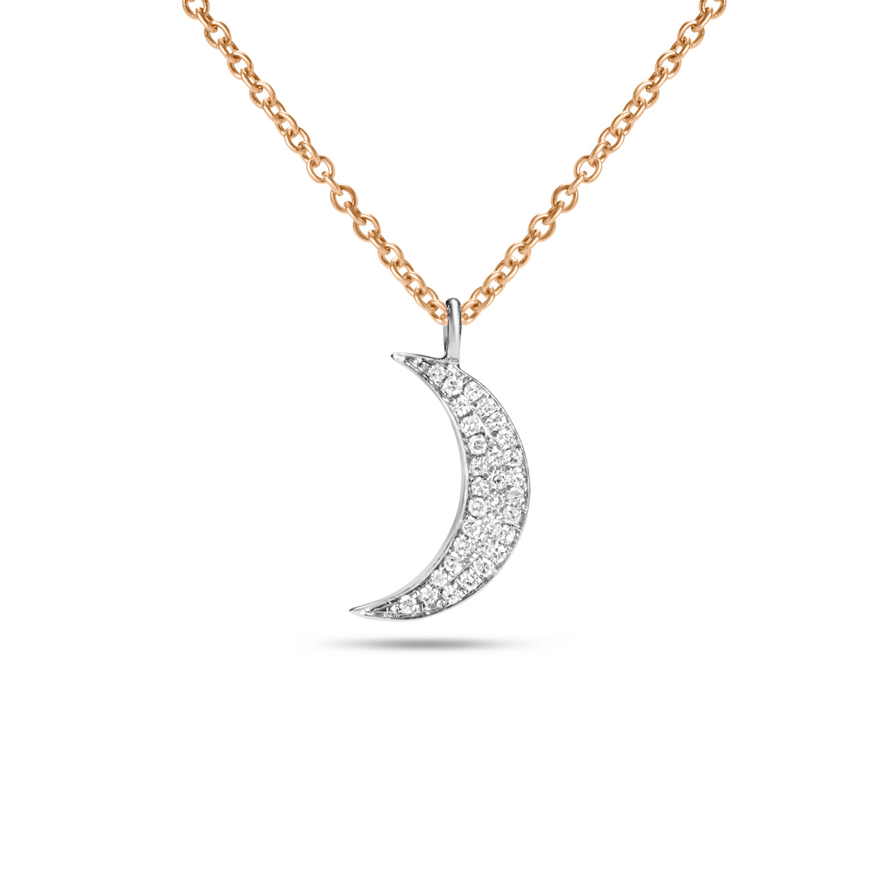 Diamond Crescent Moon 12mm Necklace