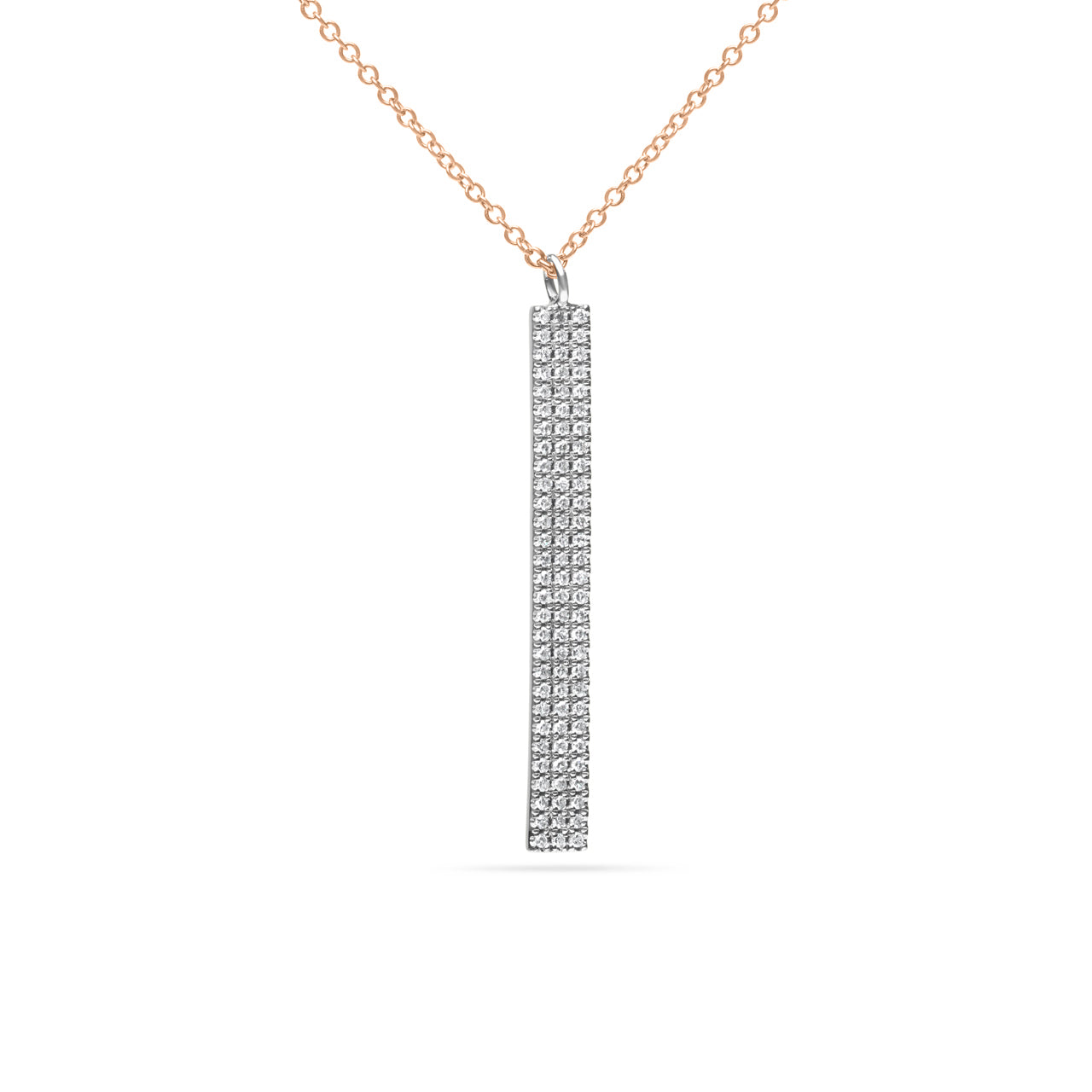 Diamond Pave Vertical Bar Necklace