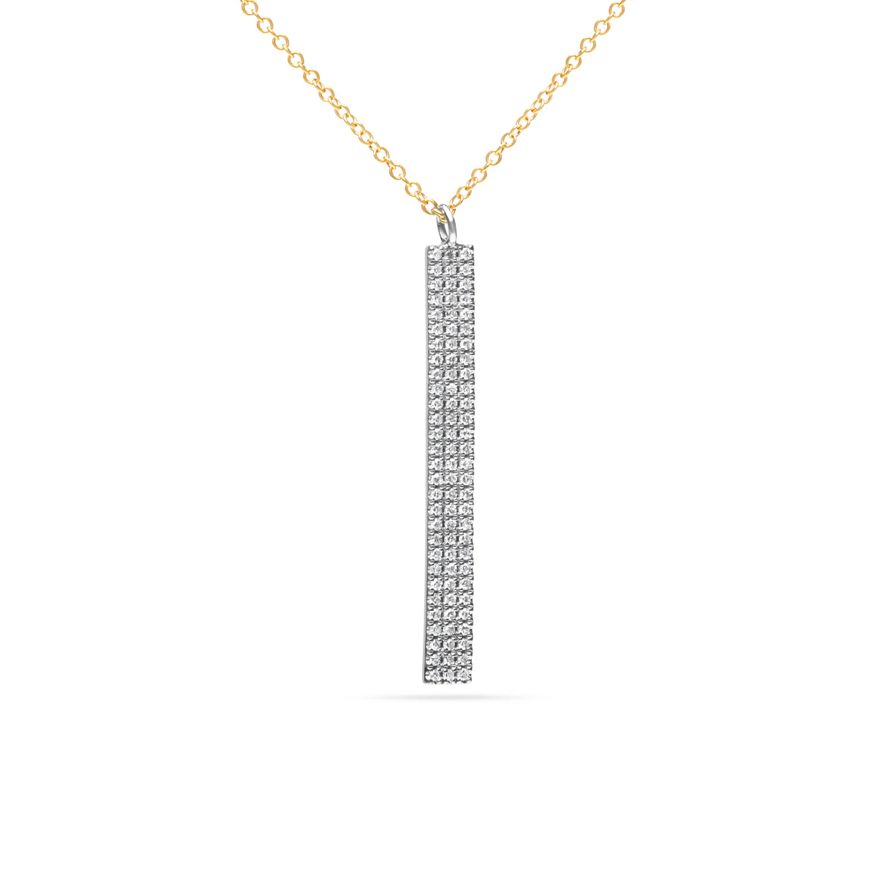 Diamond Pave Vertical Bar Necklace