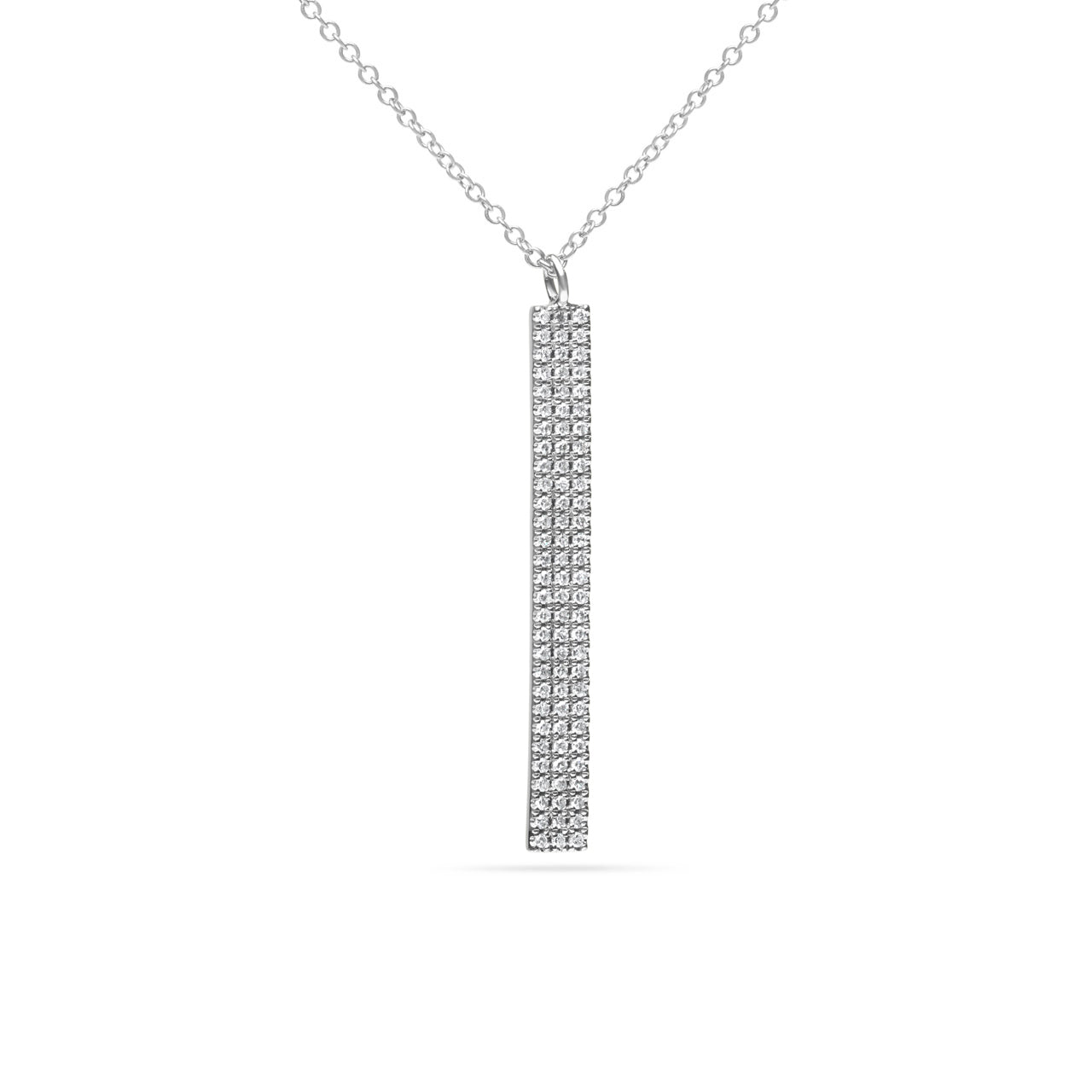 Diamond Pave Vertical Bar Necklace