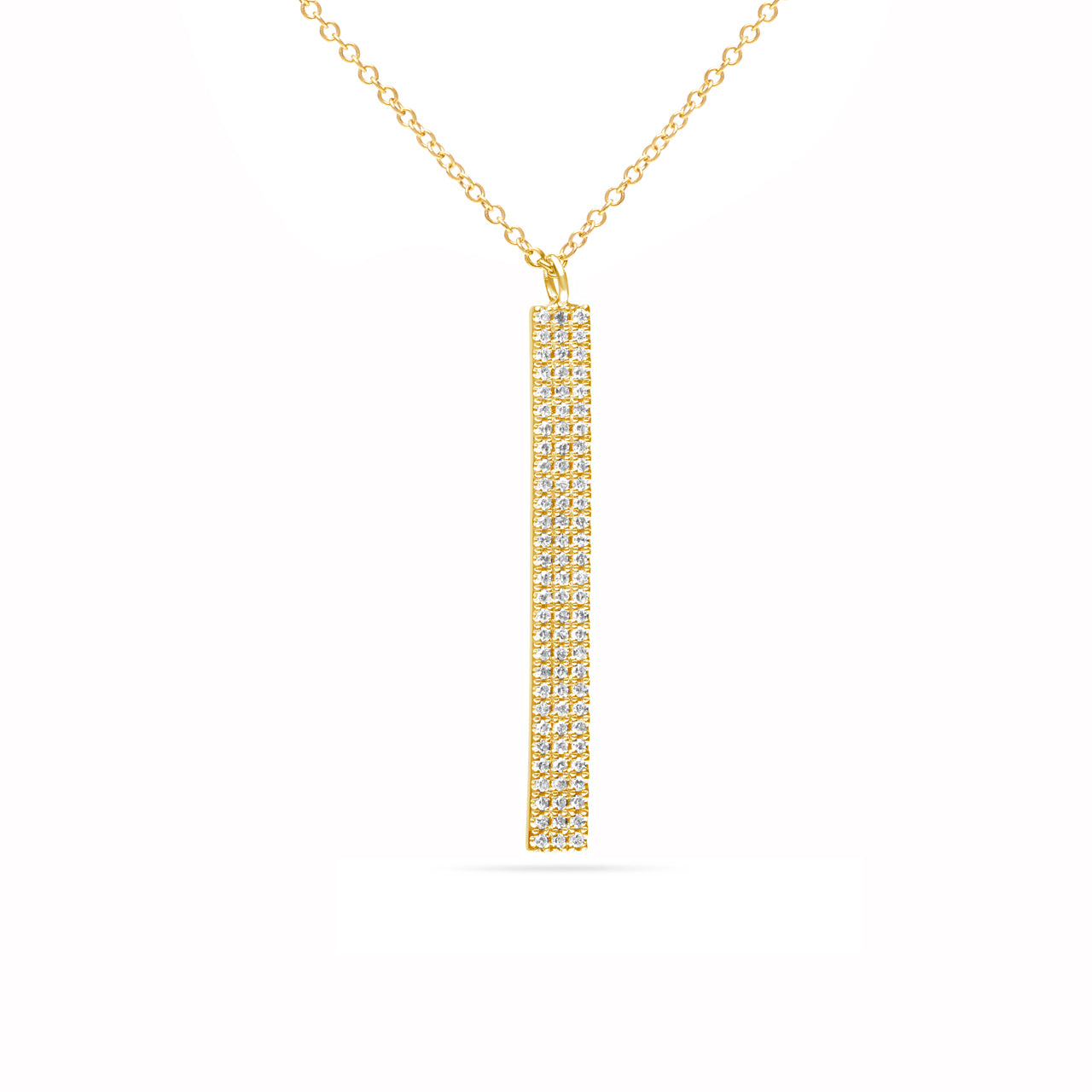 Diamond Pave Vertical Bar Necklace