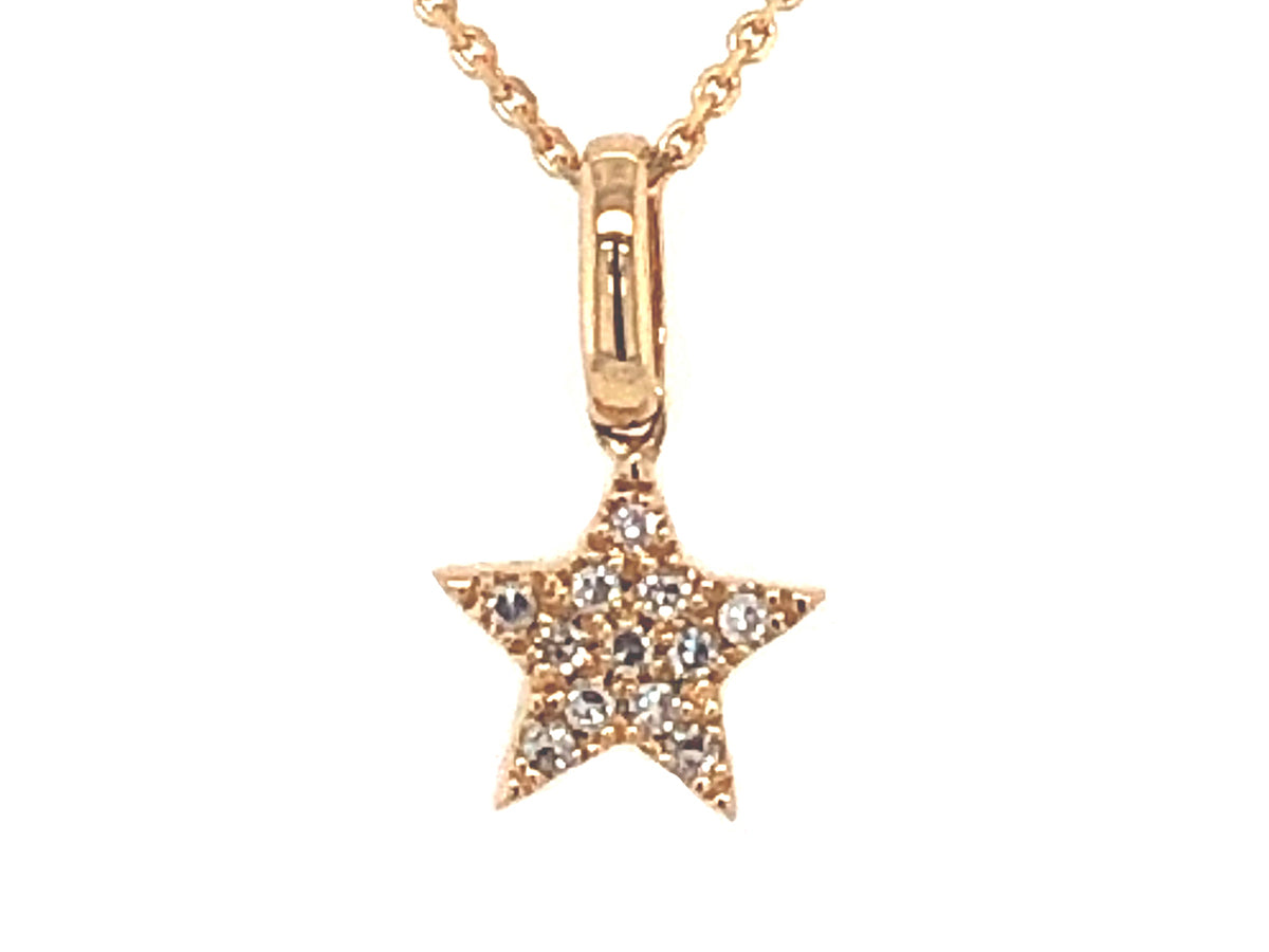 DIAMOND STAR CHARM PENDANT, 14KY (N)