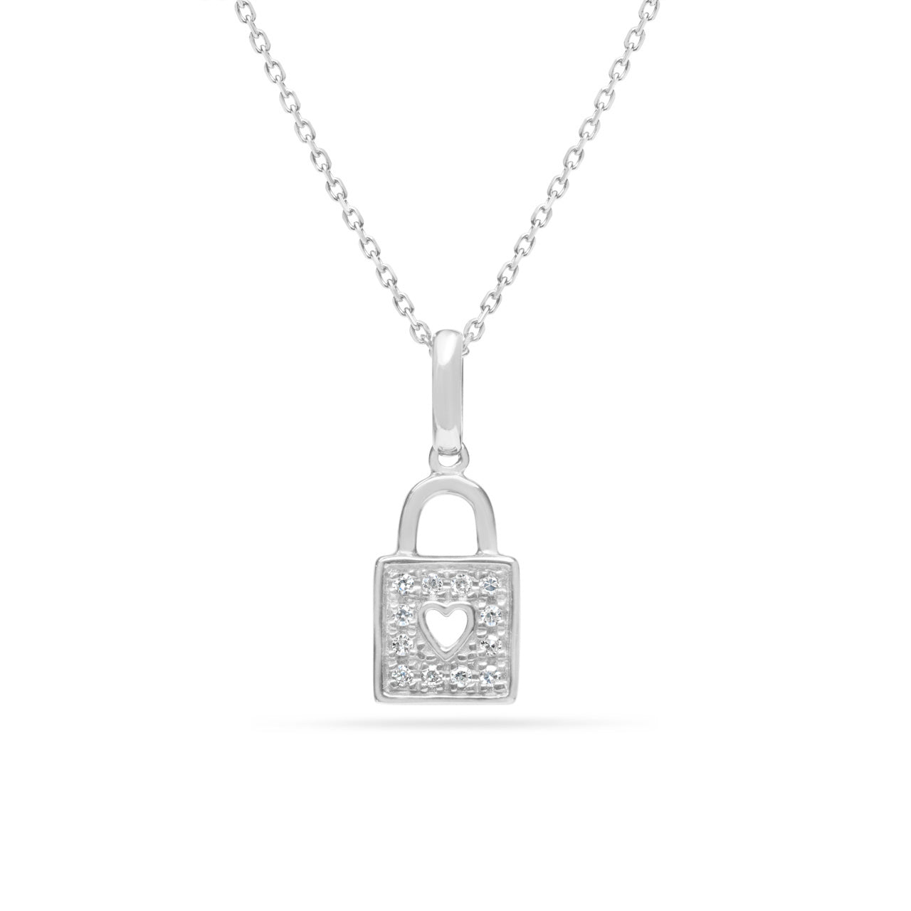 Diamond Padlock Heart Necklace