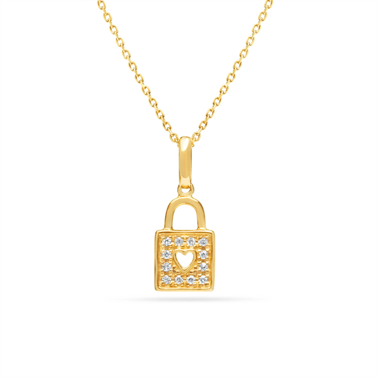 Diamond Padlock Heart Necklace