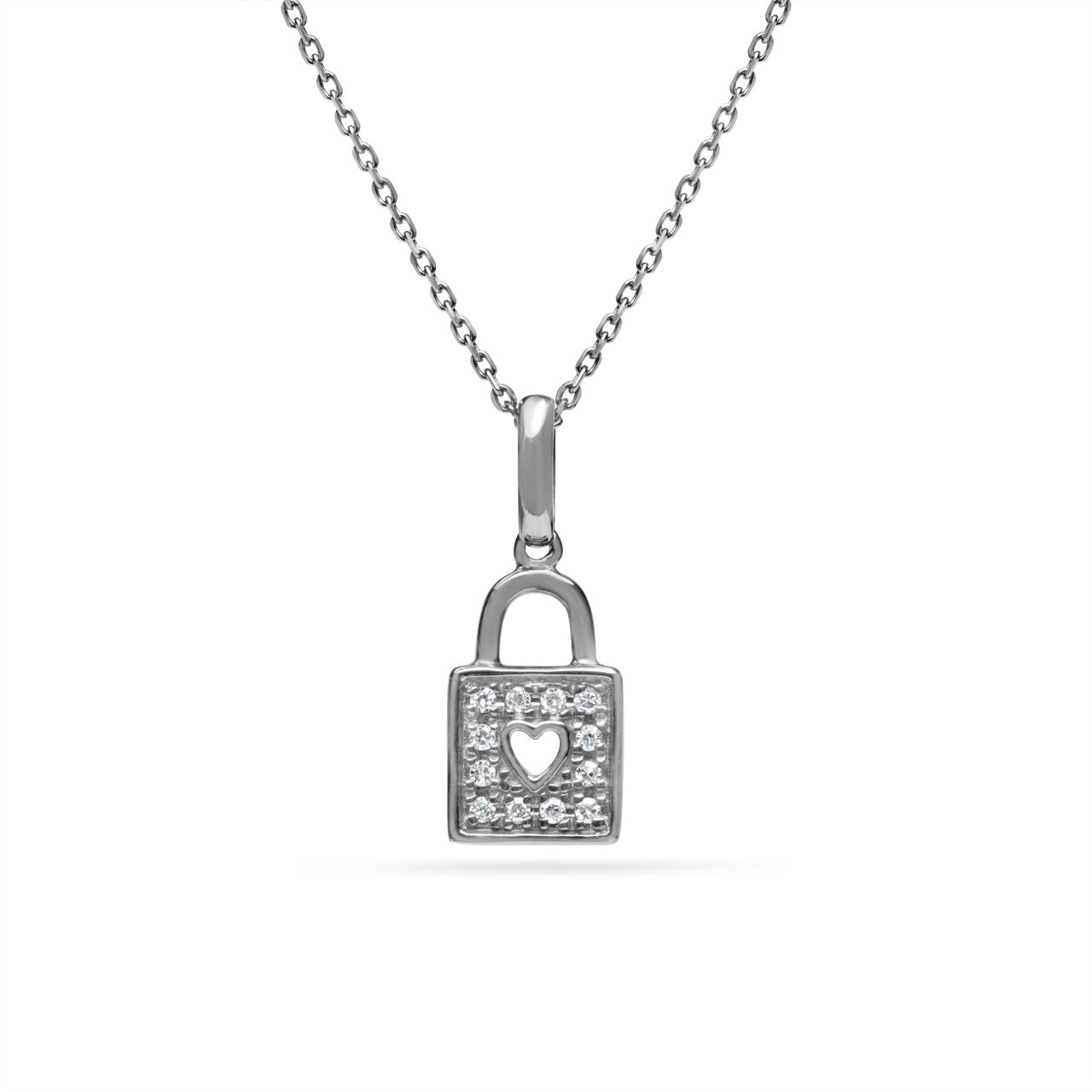 Diamond Padlock Heart Necklace