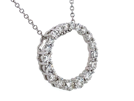 DIAMOND CIRCLE PENDANT, 16.5MM, TAPERED, 16" CHAIN