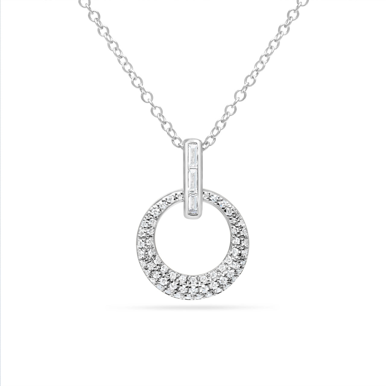 Diamond Circle Door Knocker Necklace