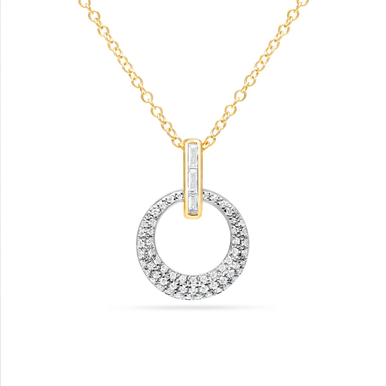 Diamond Circle Door Knocker Necklace