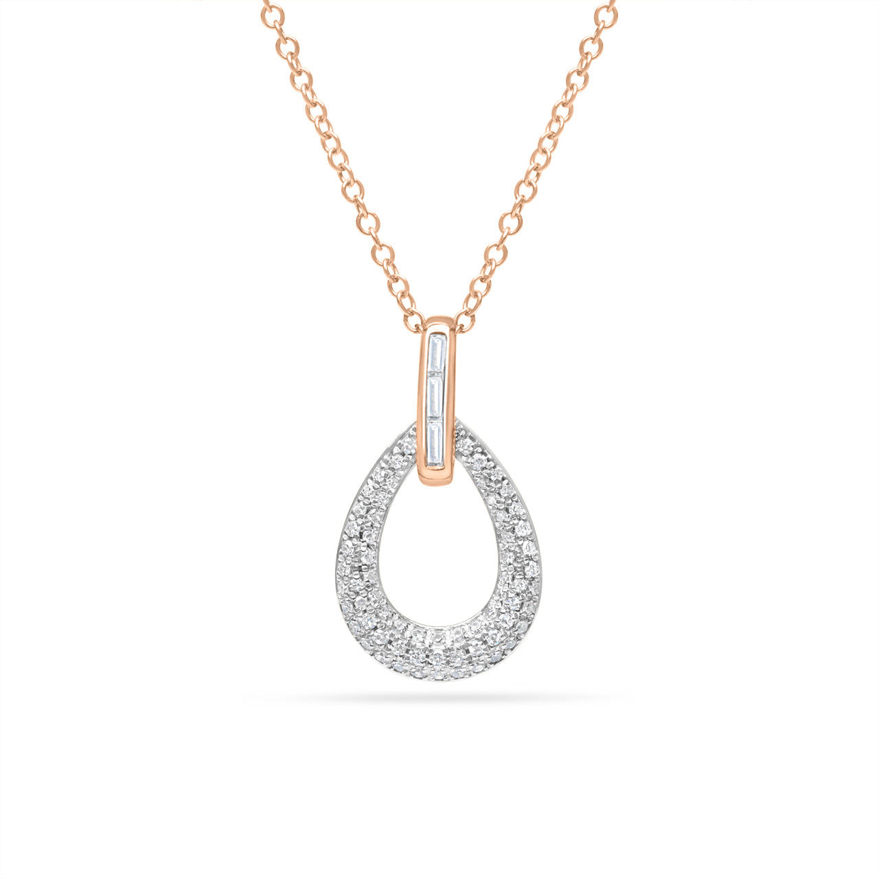 Diamond Pear Door Knocker Necklace