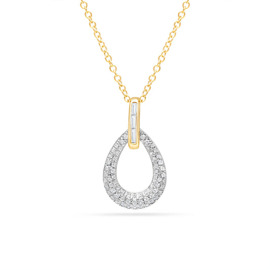 Diamond Pear Door Knocker Necklace