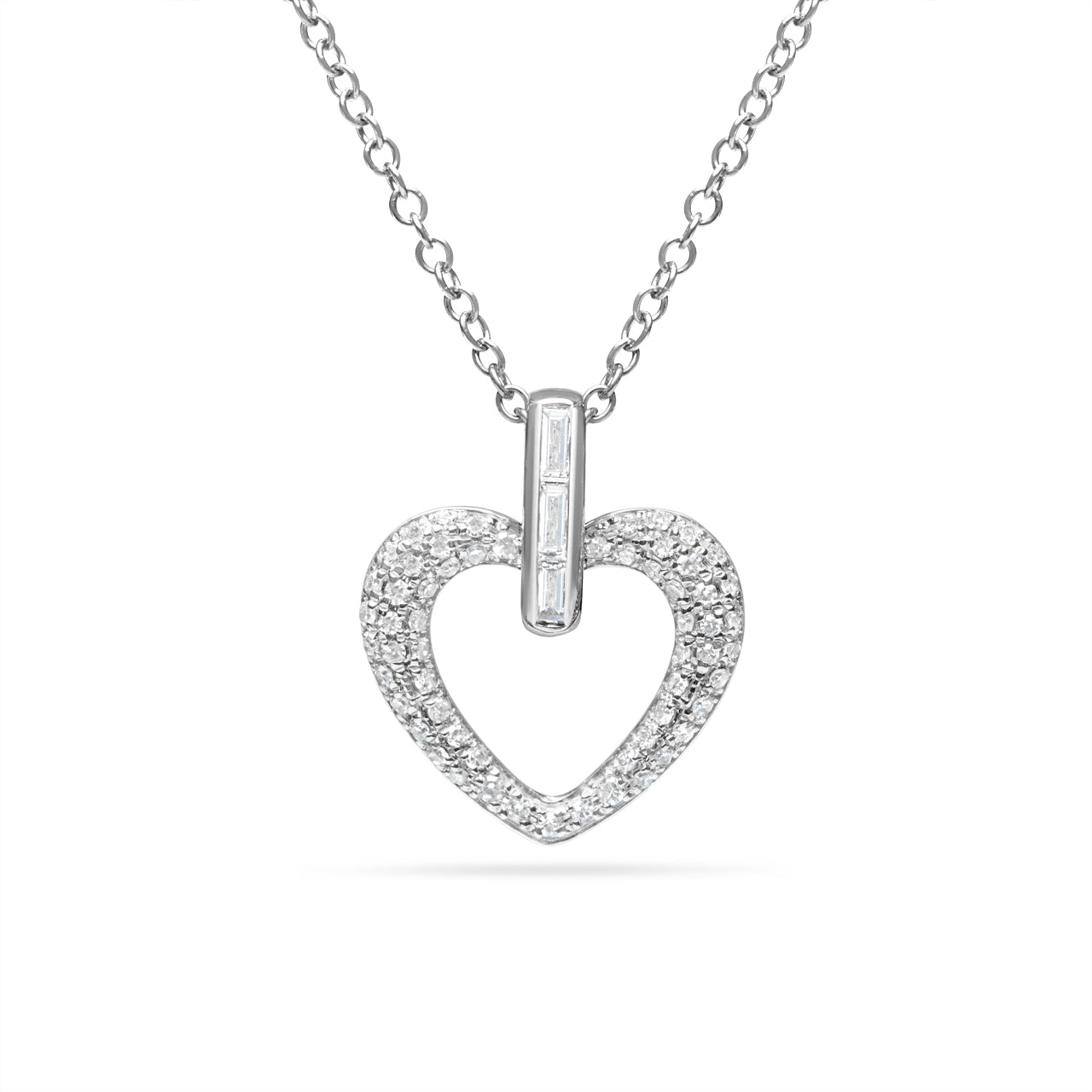 Diamond Heart Door Knocker Necklace