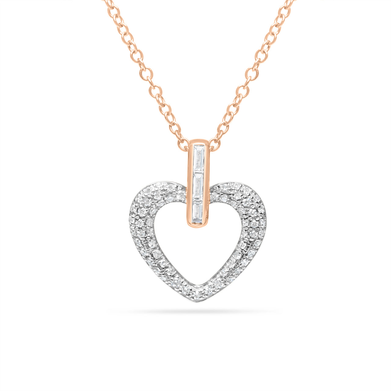 Diamond Heart Door Knocker Necklace
