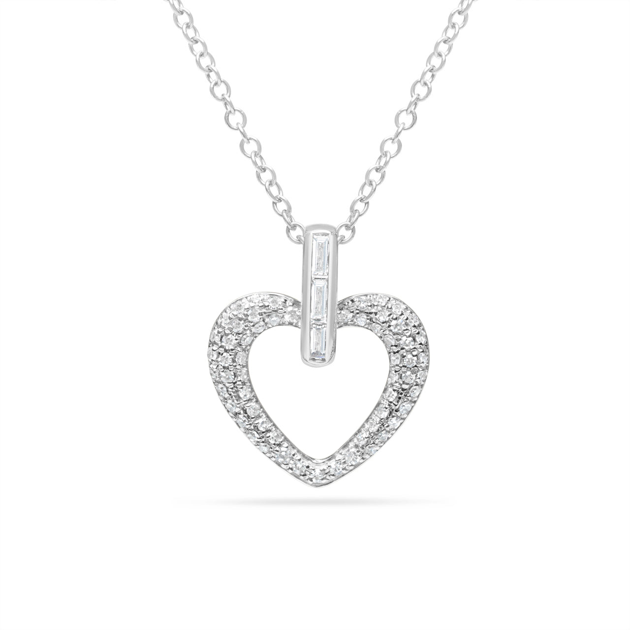 Diamond Heart Door Knocker Necklace