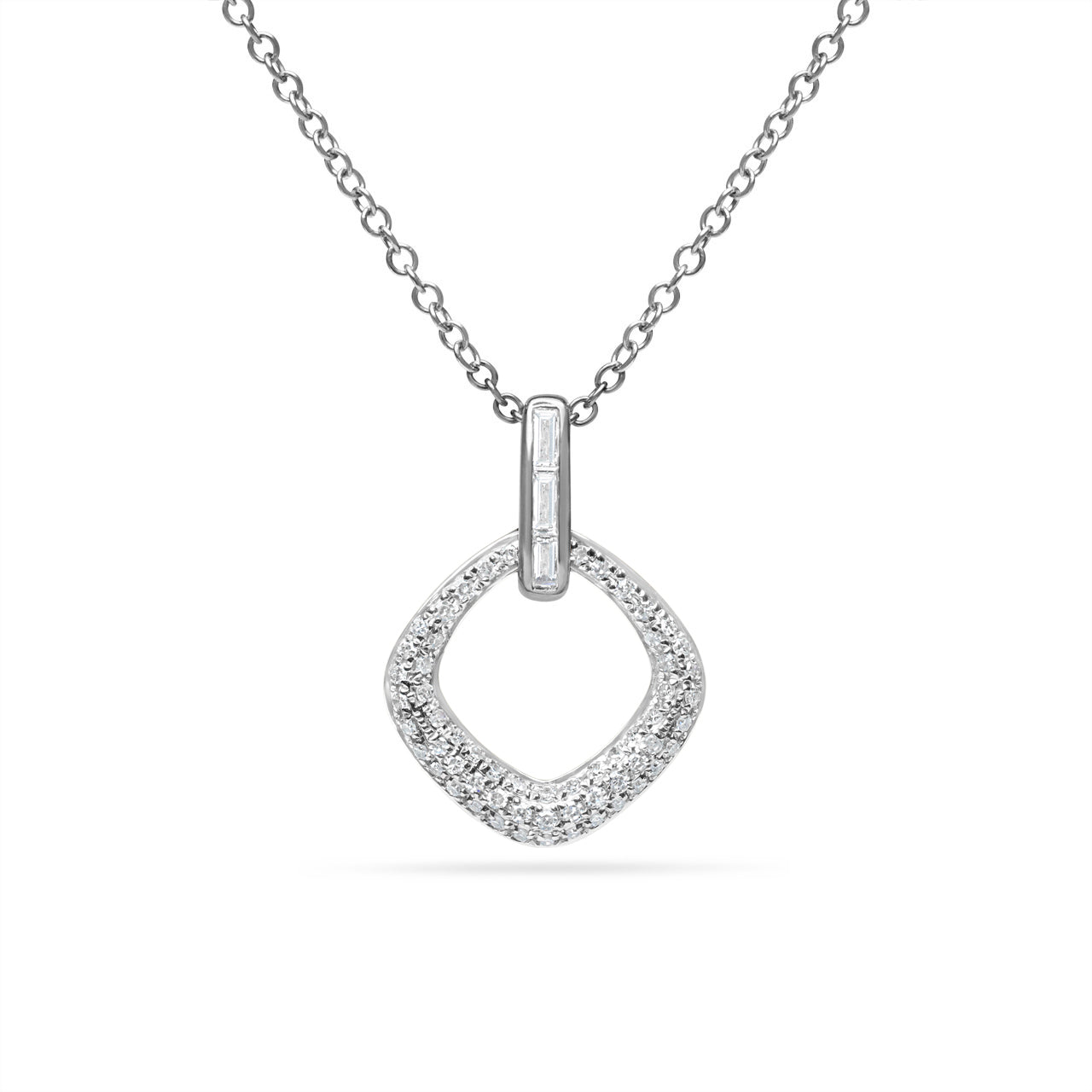 Diamond Cushion Door Knocker Necklace