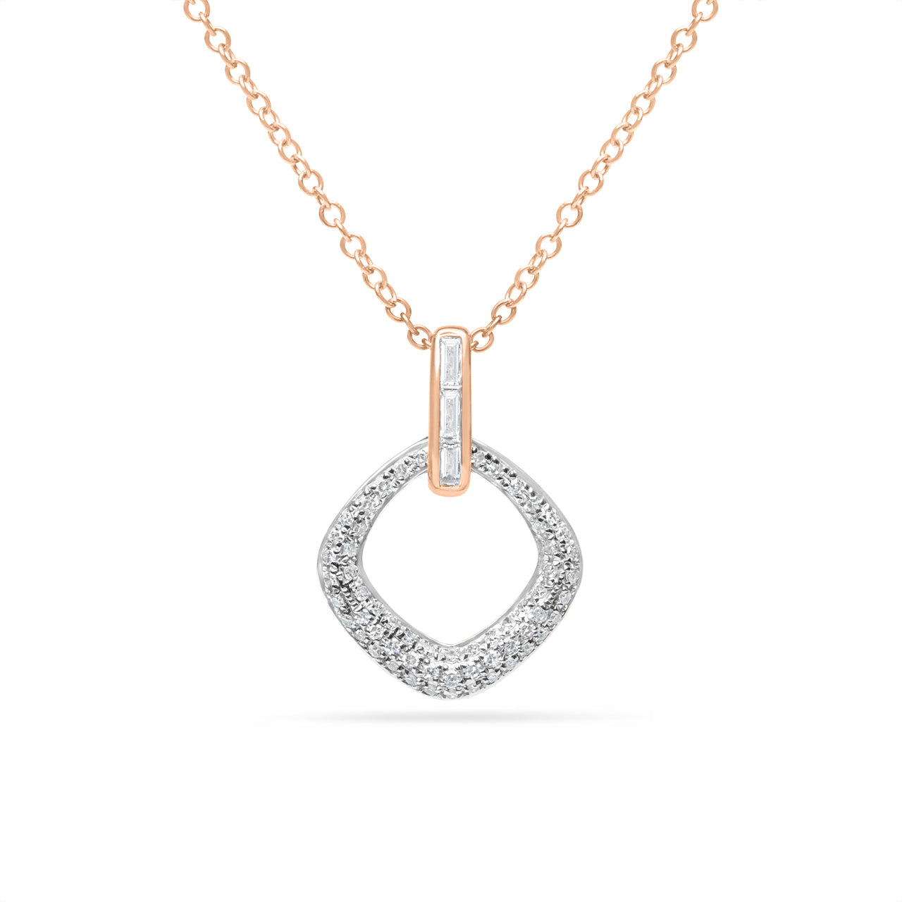 Diamond Cushion Door Knocker Necklace