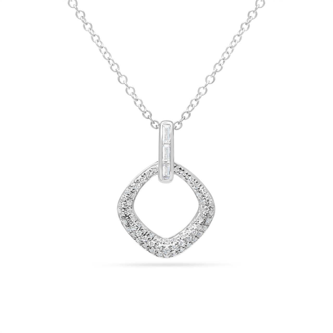 Diamond Cushion Door Knocker Necklace
