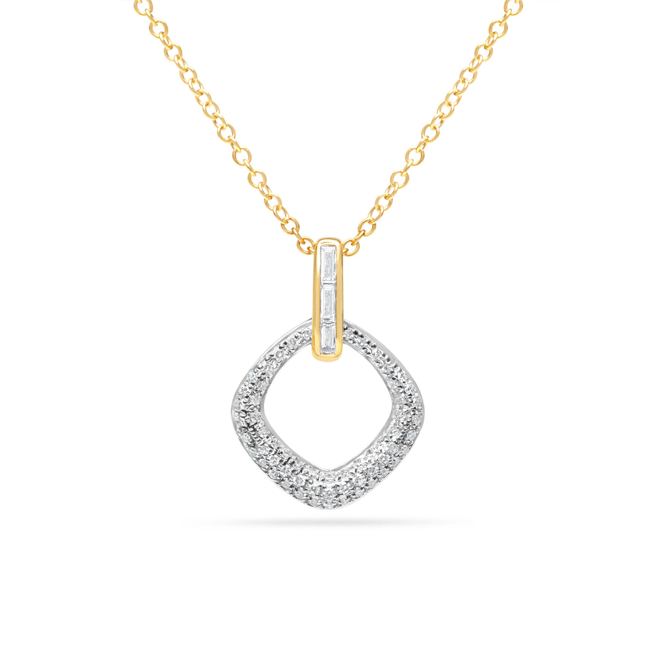 Diamond Cushion Door Knocker Necklace