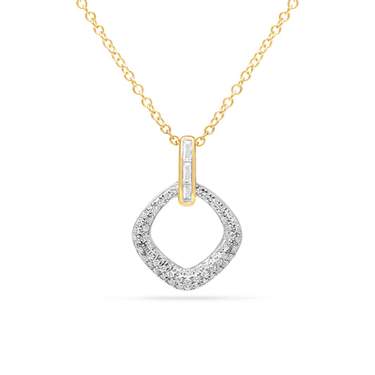 Diamond Cushion Door Knocker Necklace
