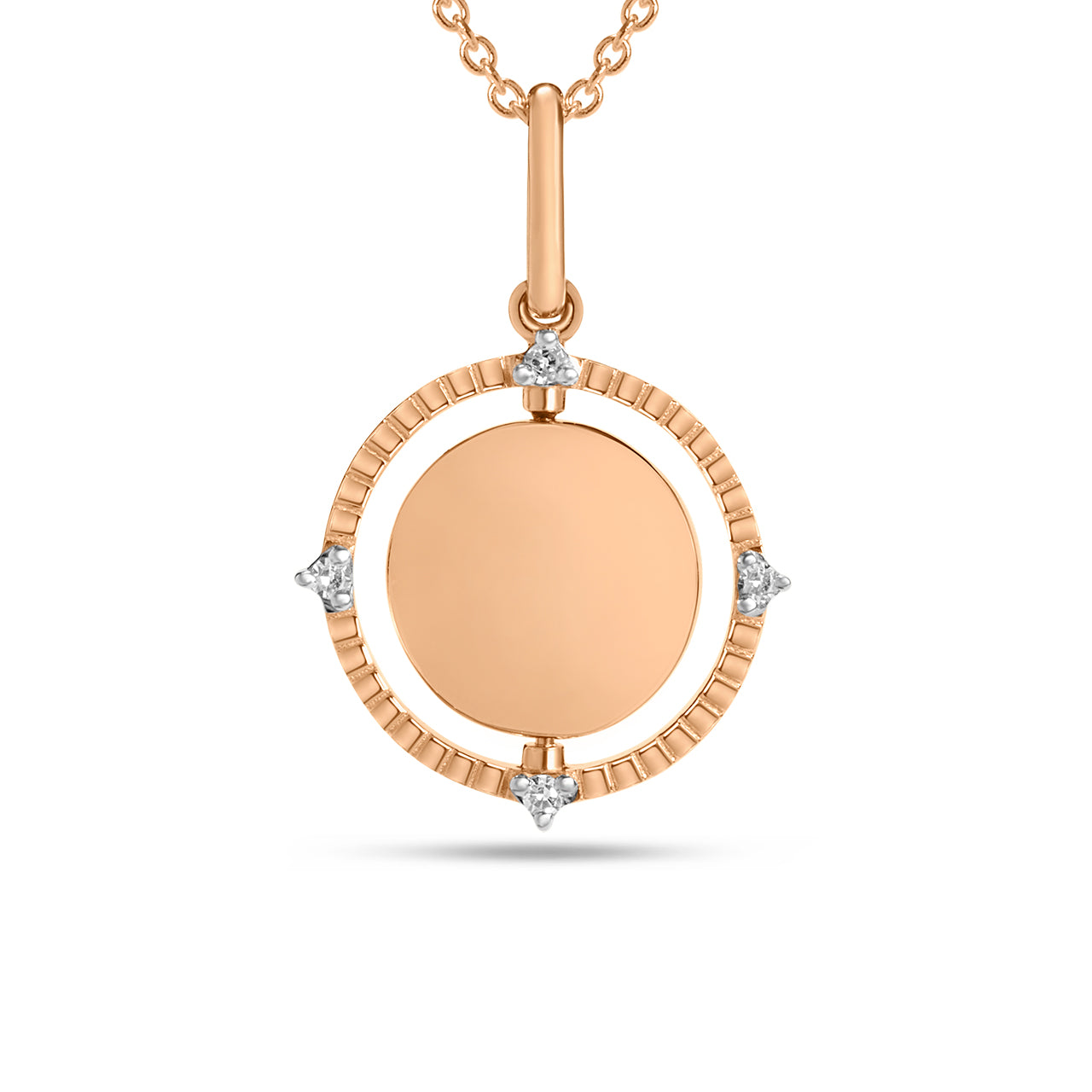 Diamond Heart Medallion Flip Necklace