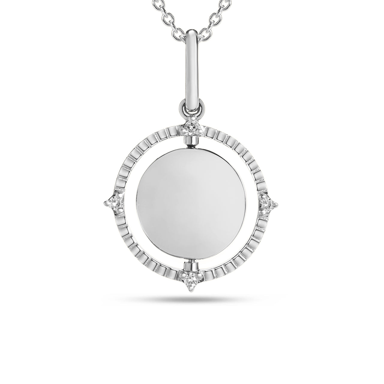 Diamond Heart Medallion Flip Necklace
