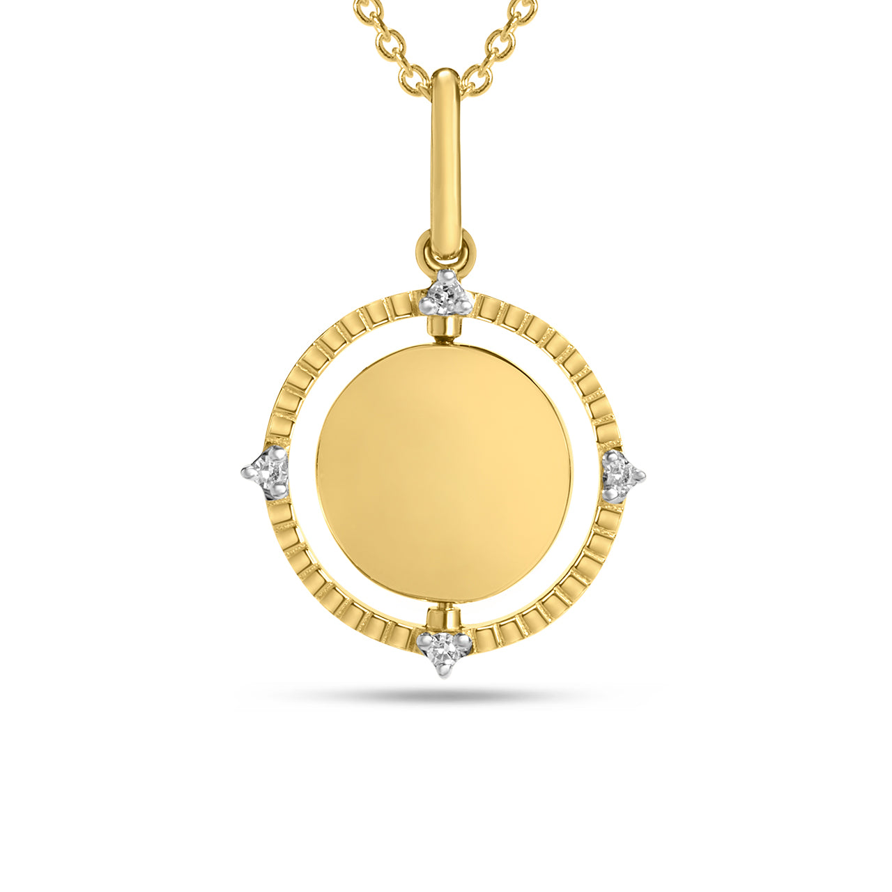 Diamond Heart Medallion Flip Necklace