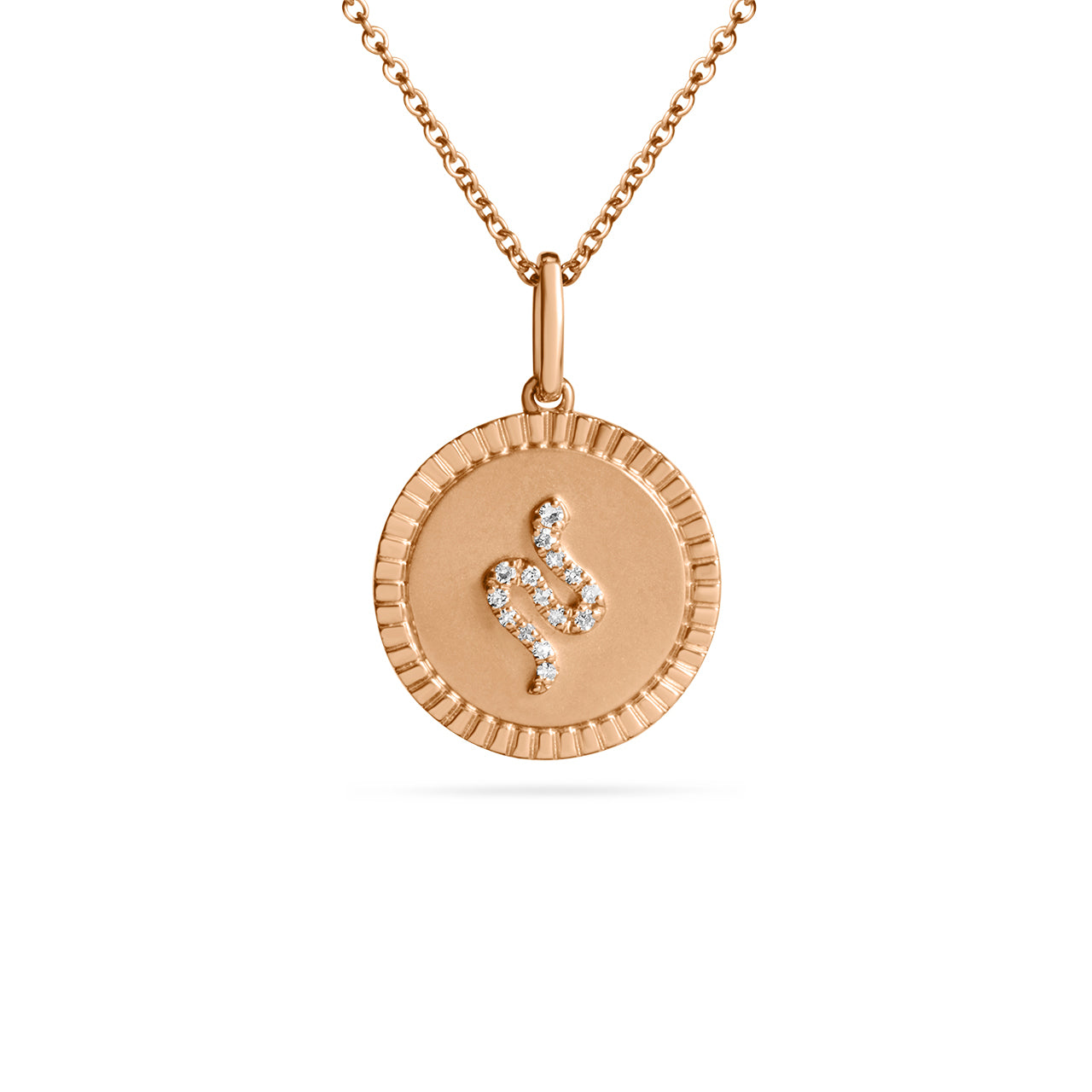 Diamond Snake 15mm Medallion Necklace