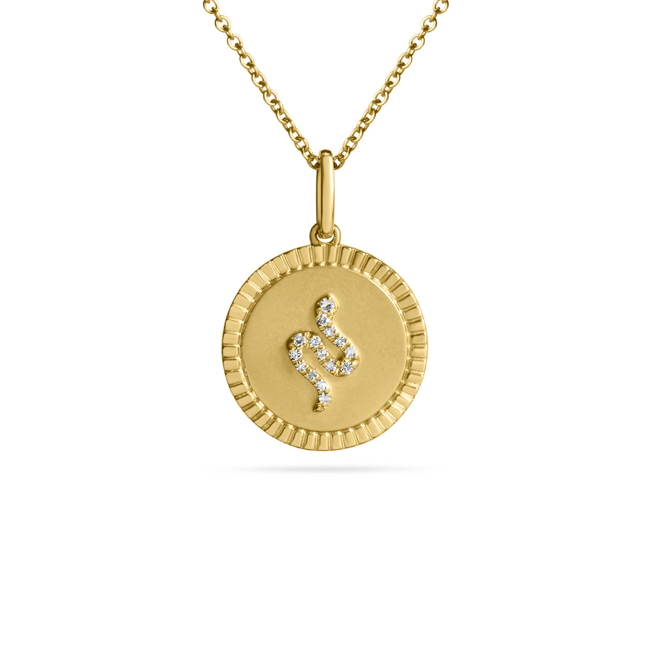 Diamond Snake 15mm Medallion Necklace