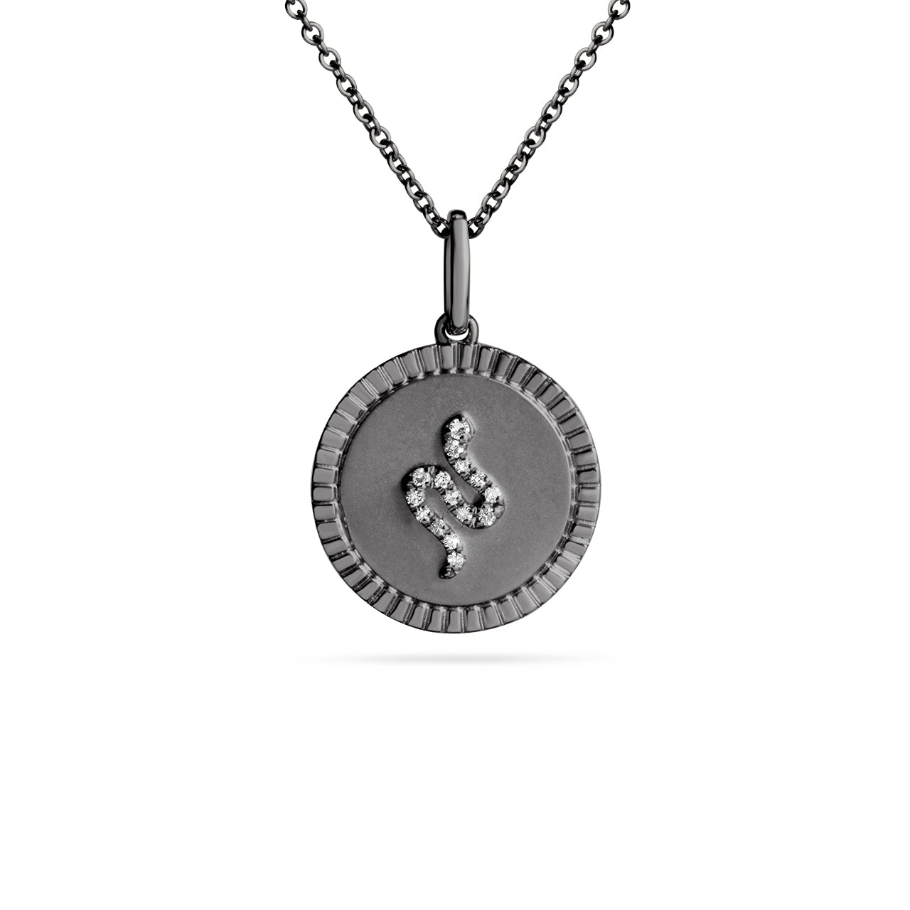 Diamond Snake 15mm Medallion Necklace