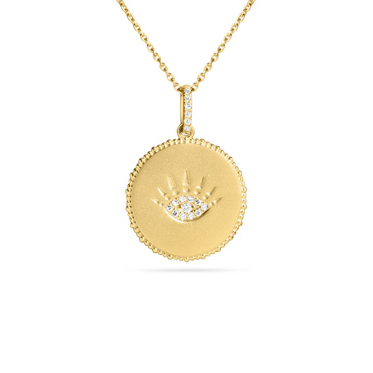 Diamond Eye 16mm Medallion Necklace