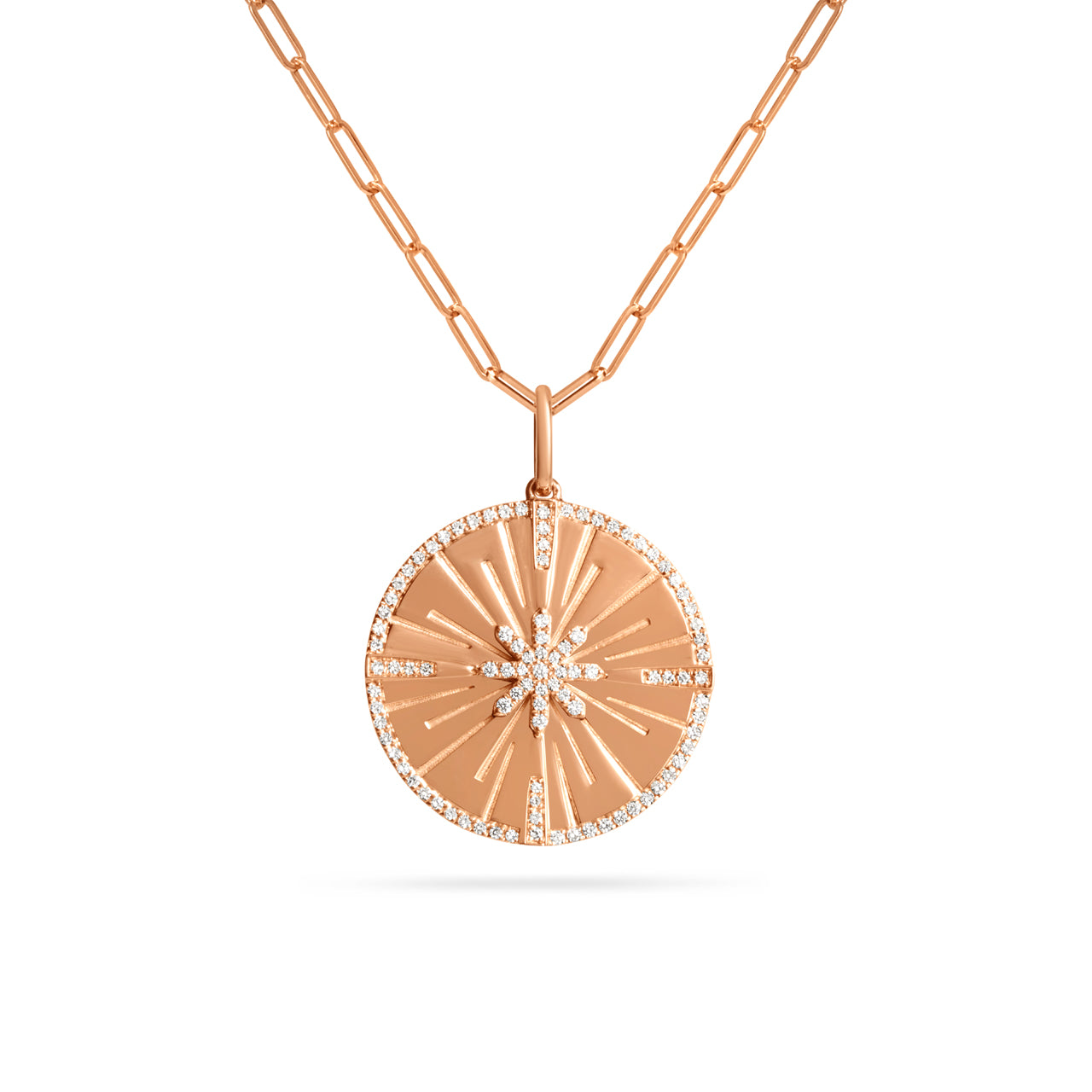 Diamond Burst 25mm Medallion Necklace