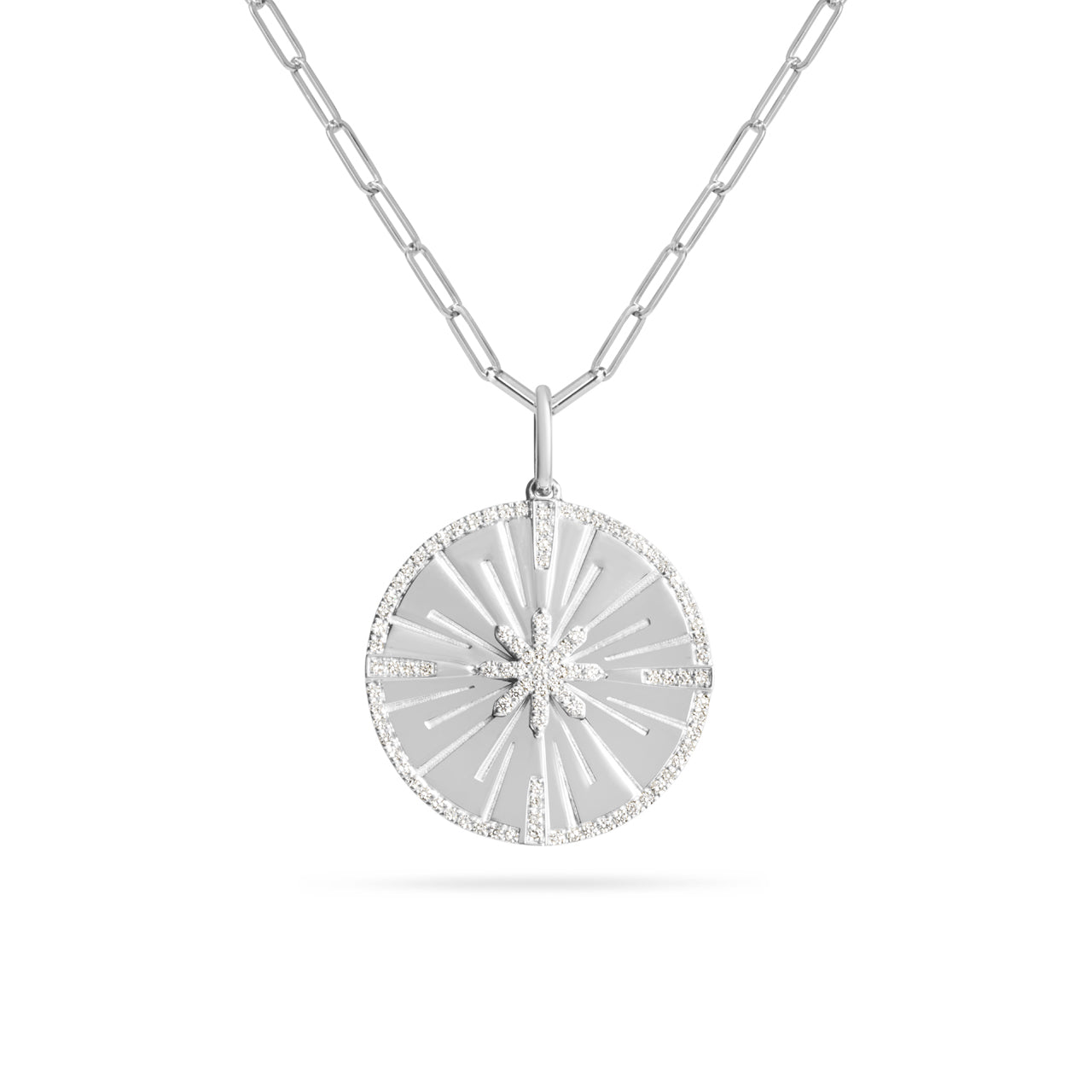 Diamond Burst 25mm Medallion Necklace