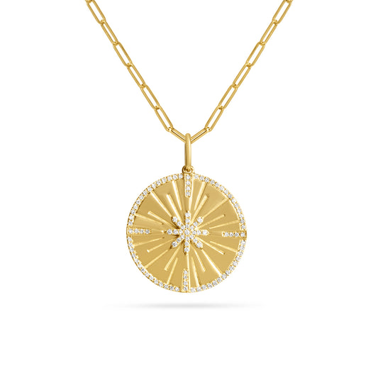 Diamond Burst 25mm Medallion Necklace