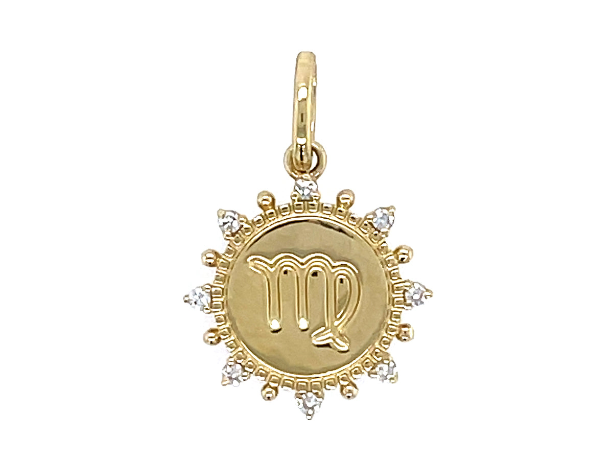 DIAMOND PENDANT, VIRGO SIGN, NO CHAIN, 14KY (N)