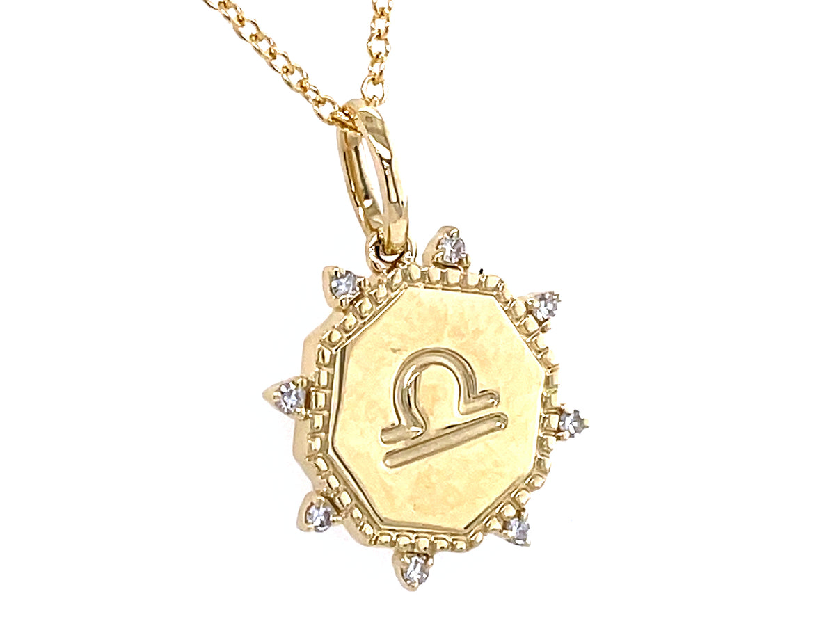 DIAMOND PENDANT, LIBRA SIGN