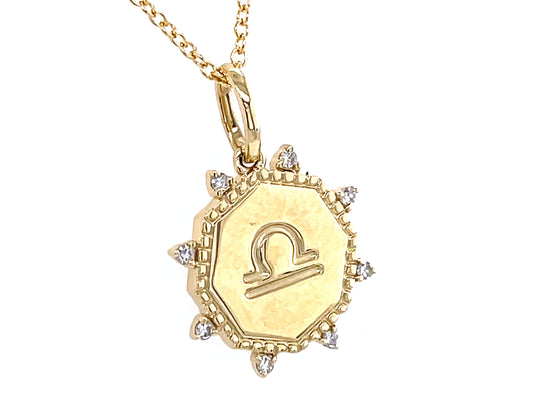 DIAMOND PENDANT, LIBRA SIGN