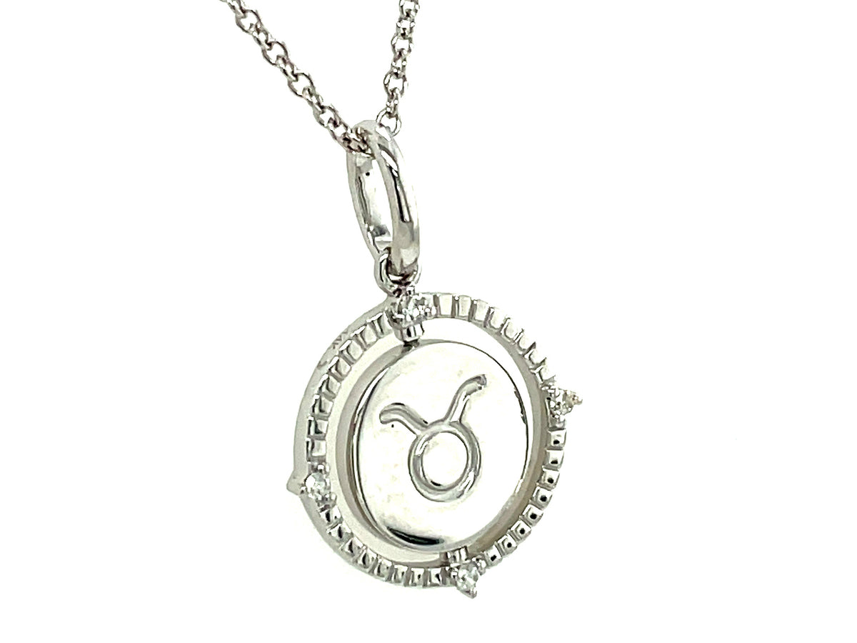 DIAMOND TAURUS FLIP DISC PENDANT