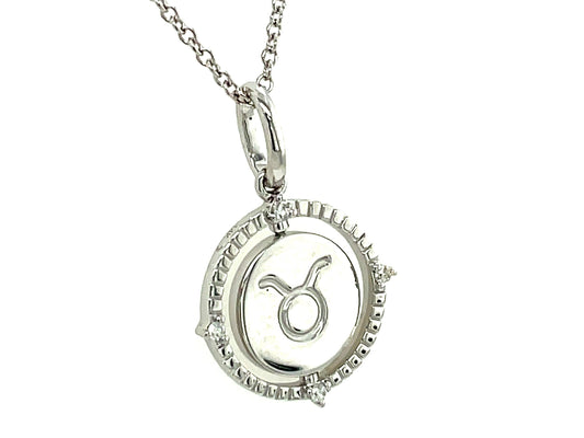 DIAMOND TAURUS FLIP DISC PENDANT