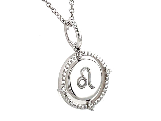 Diamond Leo Flip Disc Pendant