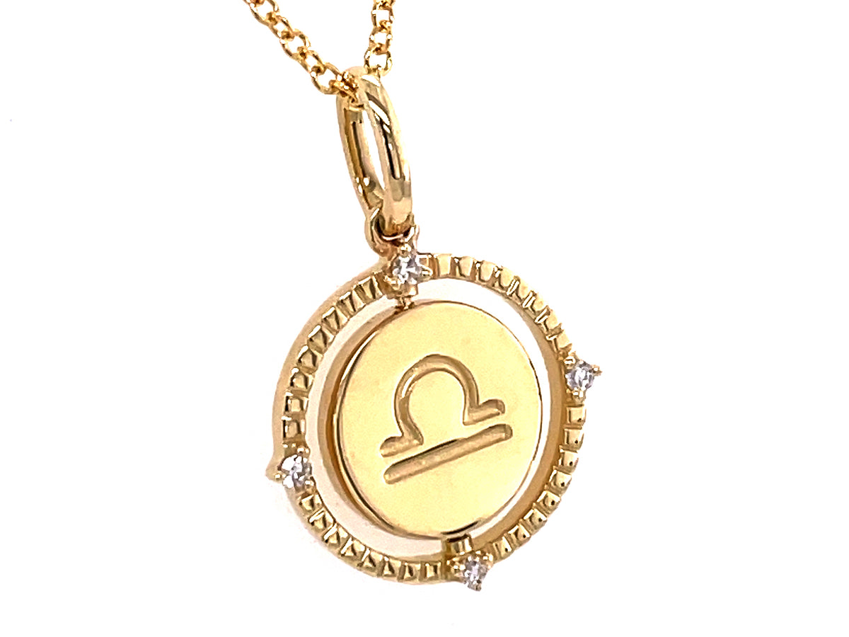 DIAMOND LIBRA FLIP DISC PENDANT