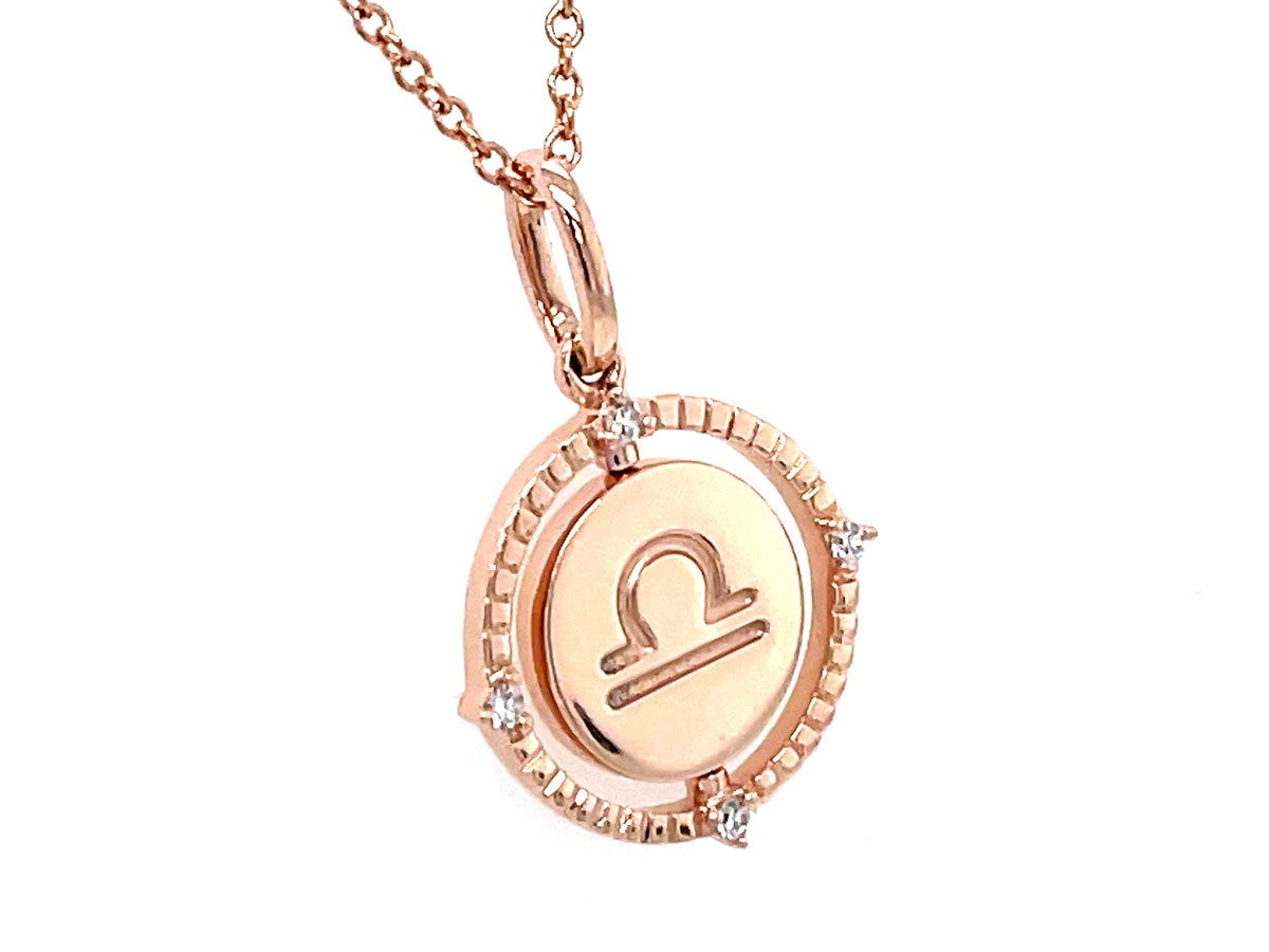 DIAMOND LIBRA FLIP DISC PENDANT