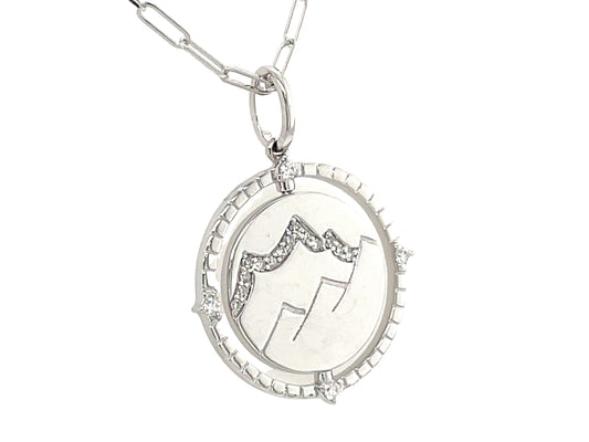 DIAMOND FLIP DISC MOUNTAIN & SNOWFLAKE PENDANT