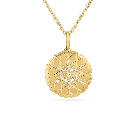 Diamond Snowflake 15mm Medallion Necklace