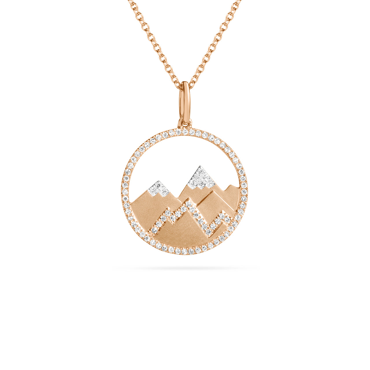 Diamond Mountain 18mm Medallion Necklace