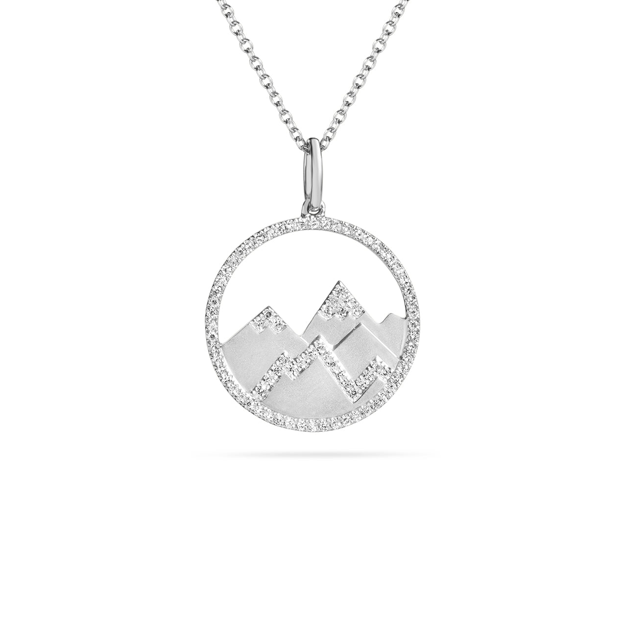 Diamond Mountain 18mm Medallion Necklace