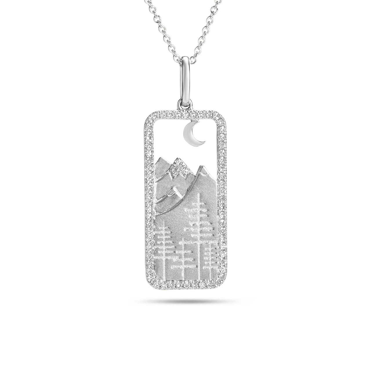 Diamond Mountains Rectangle Medallion Necklace
