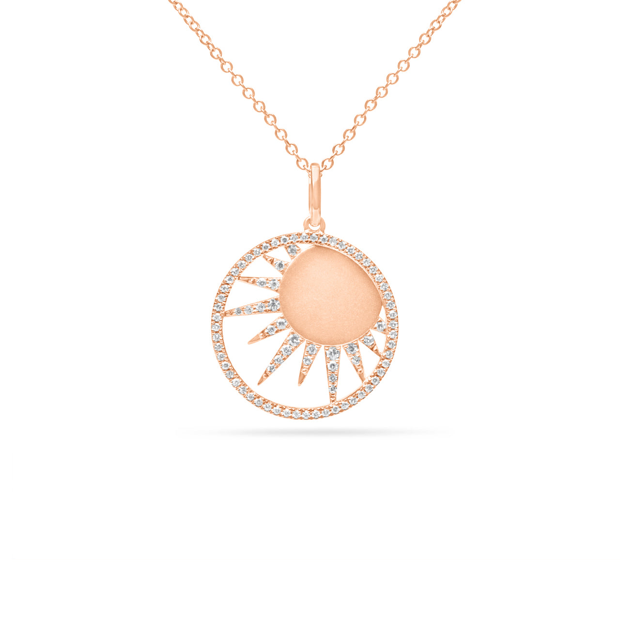Diamond Sun 18mm Medallion Necklace