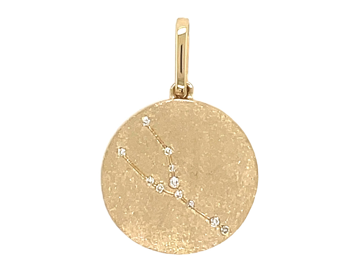 DIAMOND PENDANT, TAURUS CONSTELLATION, NO CHAIN, SATIN FINISH